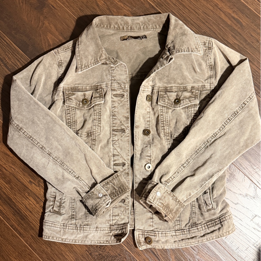 Prana Tan / Taupe Merrigan Corduroy Jacket (denim jacket style) - XS Extra Small